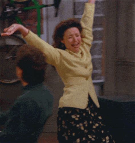 Added 9 years ago anonymously in funny GIFs. . Elaine seinfeld dancing gif